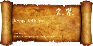 Kopp Nóra névjegykártya
