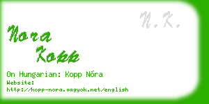 nora kopp business card