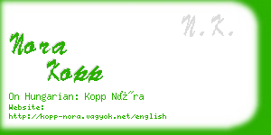 nora kopp business card